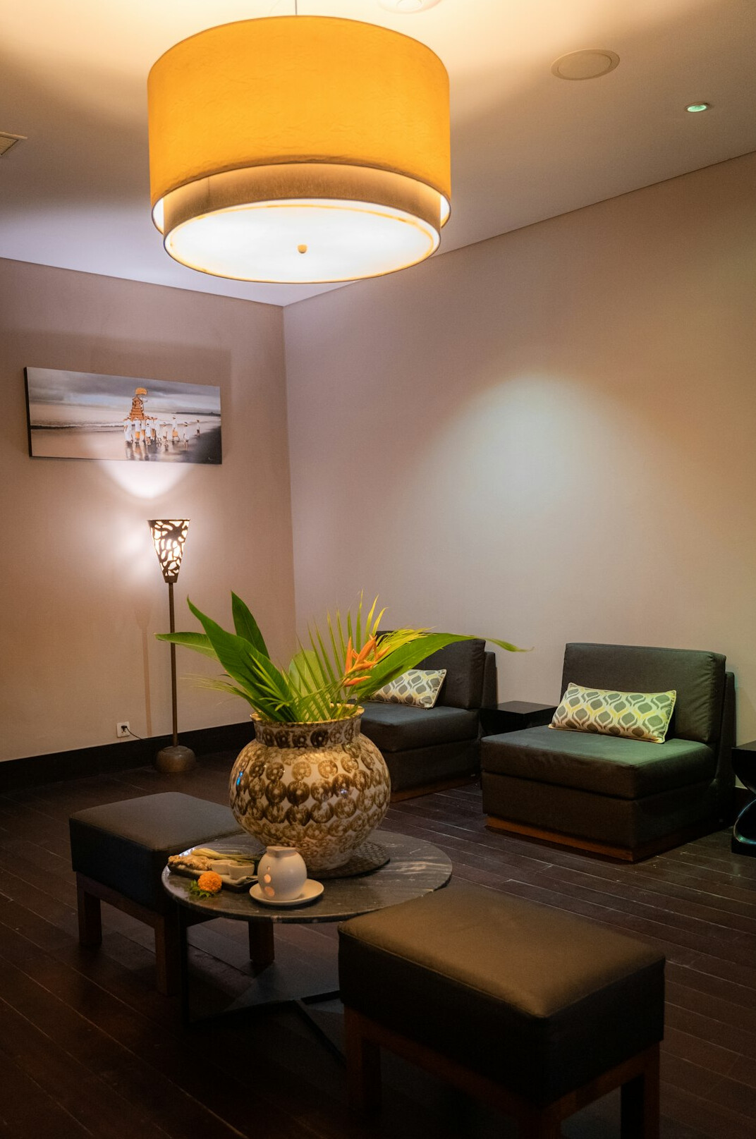 Modern corporate wellness clinic reception area