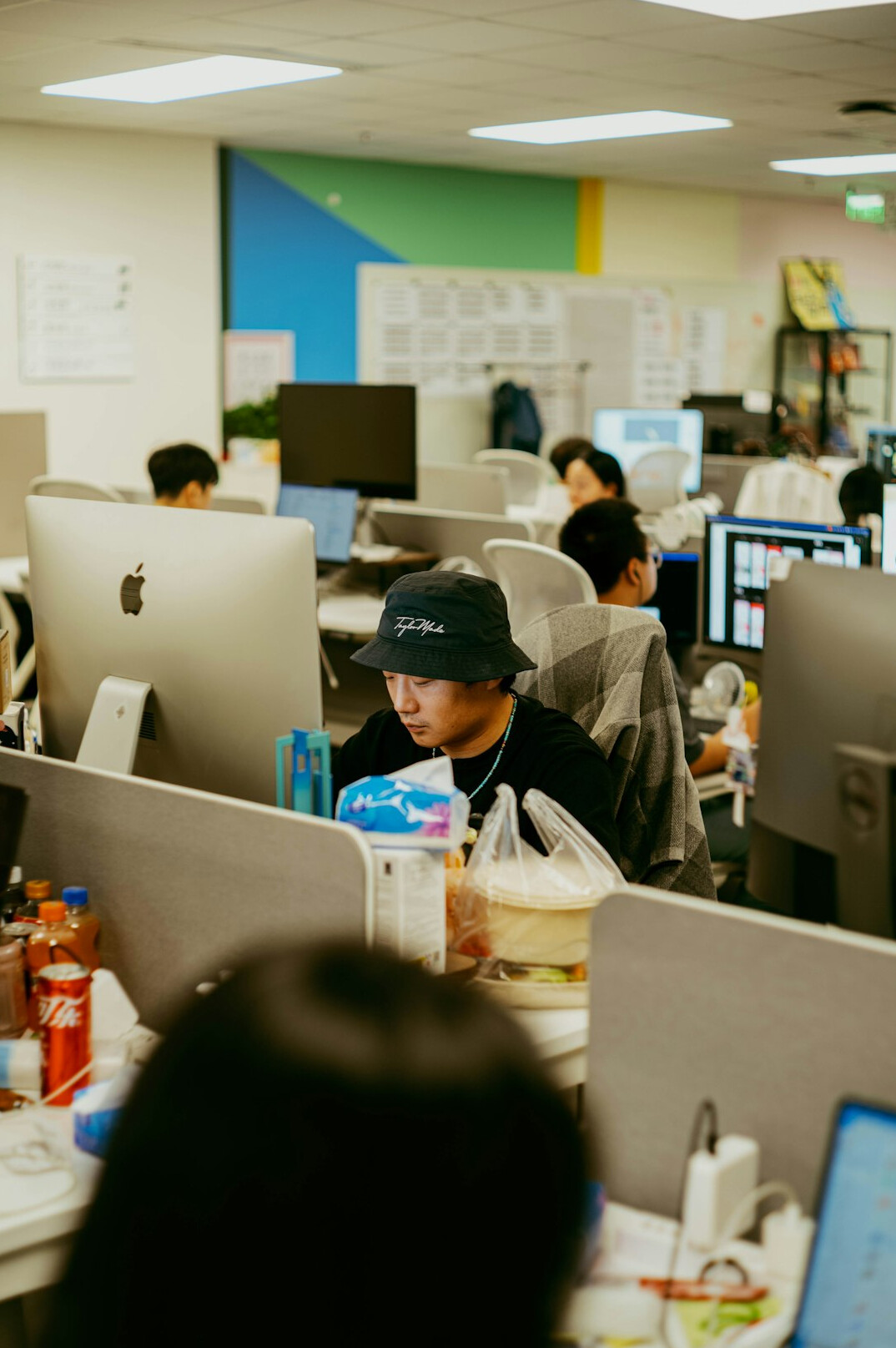 person preparing nutritious office meal